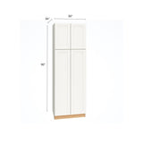 Diamond Express Jamestown 30-in W x 90-in H x 24-in D White Pantry Fully Assembled Plywood Cabinet (Recessed Panel Shaker Door Style)