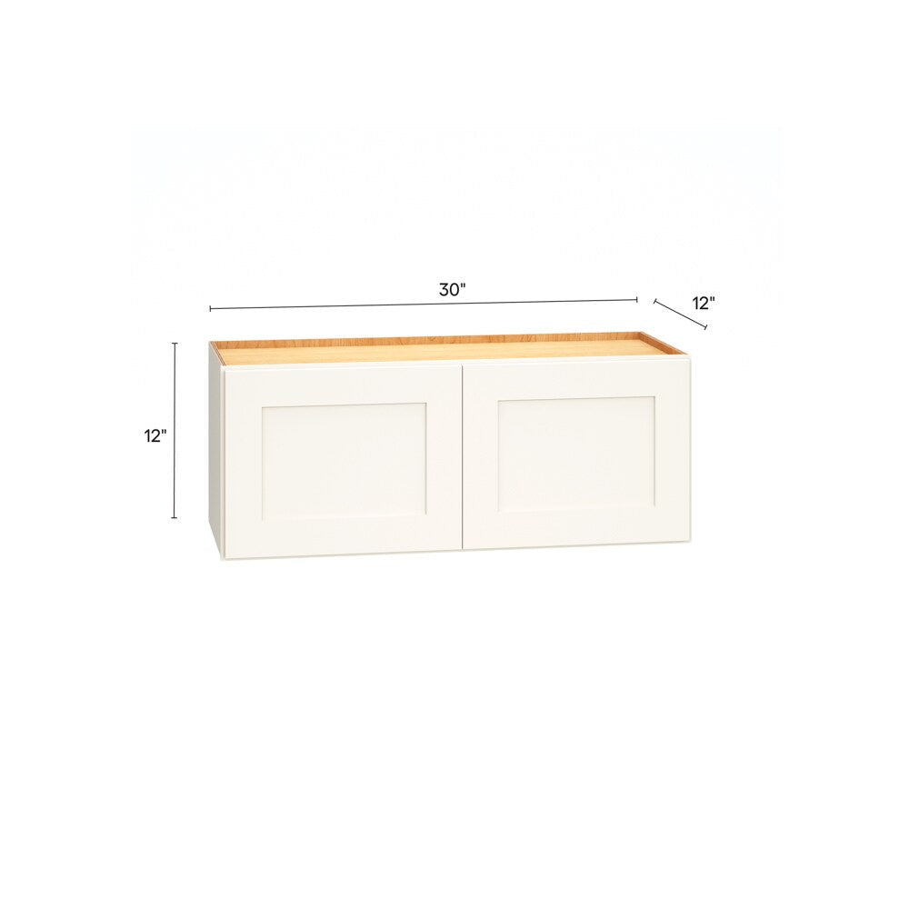 Diamond Express Jamestown 30-in W x 12-in H x 12-in D White Wall Fully Assembled Plywood Cabinet (Recessed Panel Shaker Door Style)