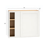 Diamond Express Jamestown 36-in W x 30-in H x 12-in D White Blind Corner Wall Fully Assembled Plywood Cabinet (Recessed Panel Shaker Style)
