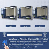 ExBrite 48-in x 32-in Lighted LED Fog Free Surface/Recessed Mount Silver Mirrored Soft Close Medicine Cabinet with Outlet
