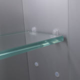 ExBrite 48-in x 32-in Lighted LED Fog Free Surface/Recessed Mount Silver Mirrored Soft Close Medicine Cabinet with Outlet