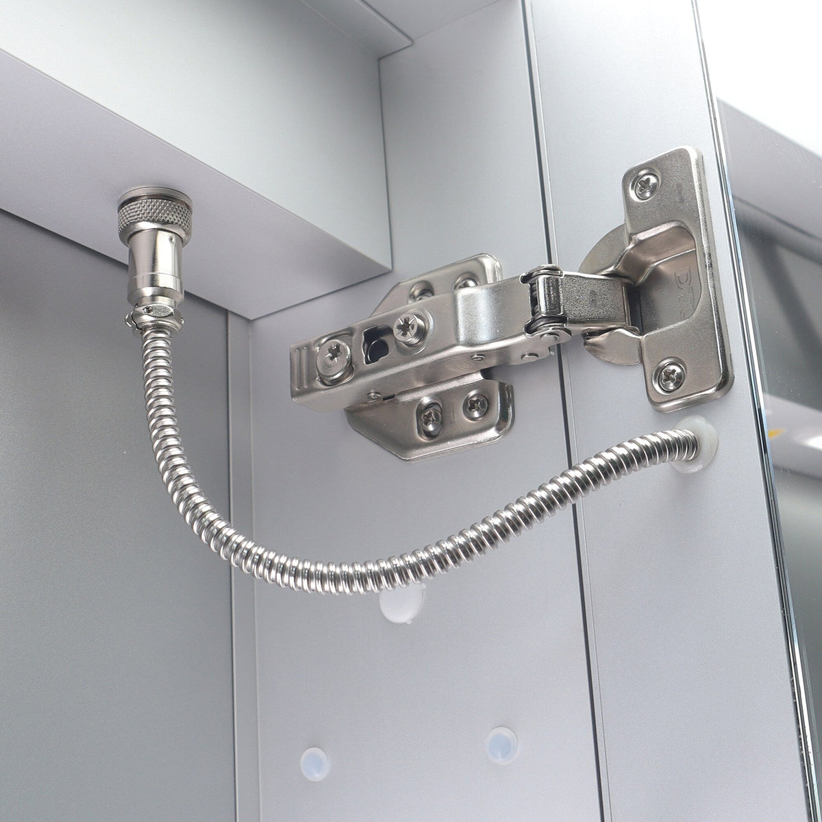 ExBrite 48-in x 32-in Lighted LED Fog Free Surface/Recessed Mount Silver Mirrored Soft Close Medicine Cabinet with Outlet