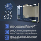 ExBrite 48-in x 32-in Lighted LED Fog Free Surface/Recessed Mount Silver Mirrored Soft Close Medicine Cabinet with Outlet