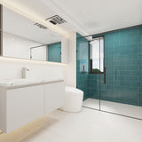 Giorbello Classic Premium Dark Teal 6-in x 12-in Glossy Glass Subway Wall Tile (5-sq. ft/ Carton)