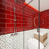 Giorbello Classic Premium Ruby Red 6-in x 12-in Glossy Glass Subway Wall Tile (5-sq. ft/ Carton)