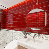 Giorbello Classic Premium Ruby Red 6-in x 12-in Glossy Glass Subway Wall Tile (5-sq. ft/ Carton)