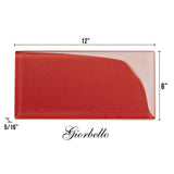 Giorbello (Sample) 6x12 Glass Subway Tiles Ruby Red 6-in x 12-in Glossy Glass Brick Subway Wall Tile