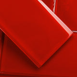 Giorbello Classic Premium Ruby Red 6-in x 12-in Glossy Glass Subway Wall Tile (5-sq. ft/ Carton)