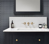 Apollo Tile (Sample) Colorway Black 4-in x 4-in Glossy Glass Penny Round Mosaic Floor and Wall Tile