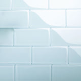 Giorbello (Sample) 6x12 glass subway tiles Morning Sky Blue 6-in x 12-in Glossy Glass Brick Subway Wall Tile