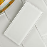 Giorbello (Sample) 6x12 glass subway tiles Agreeable Gray 6-in x 12-in Glossy Glass Brick Subway Wall Tile