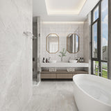 Giorbello (Sample) 6x12 glass subway tiles Agreeable Gray 6-in x 12-in Glossy Glass Brick Subway Wall Tile