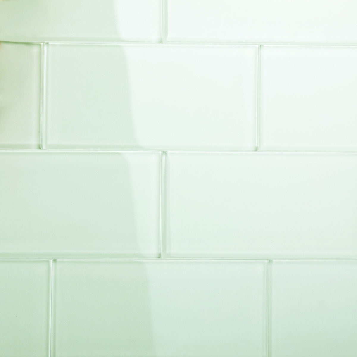 Giorbello (Sample) 6x12 glass subway tiles Winter Sage 6-in x 12-in Glossy Glass Brick Subway Wall Tile