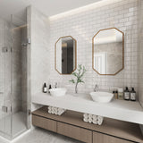 Giorbello (Sample) 3x6 glass subway tiles Agreeable Gray 3-in x 6-in Glossy Glass Brick Subway Wall Tile