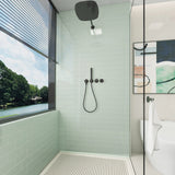 Giorbello (Sample) 3x6 glass subway tiles Winter Sage 3-in x 6-in Glossy Glass Brick Subway Wall Tile