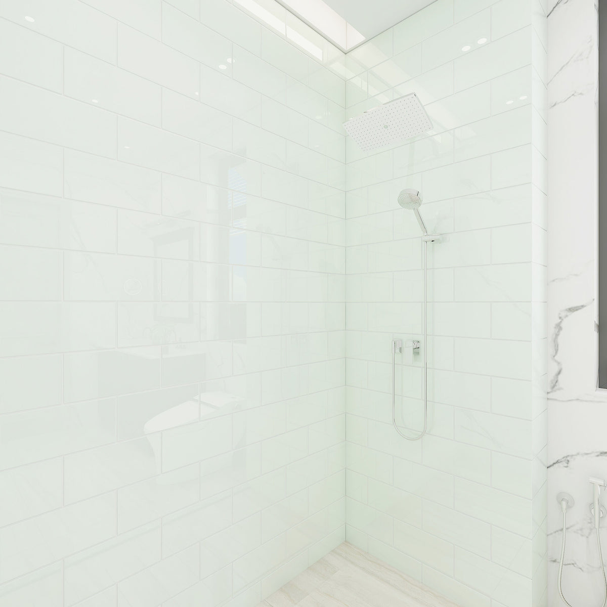 Giorbello Classic Premium Dove White 6-in x 12-in Glossy Glass Subway Wall Tile (5-sq. ft/ Carton)