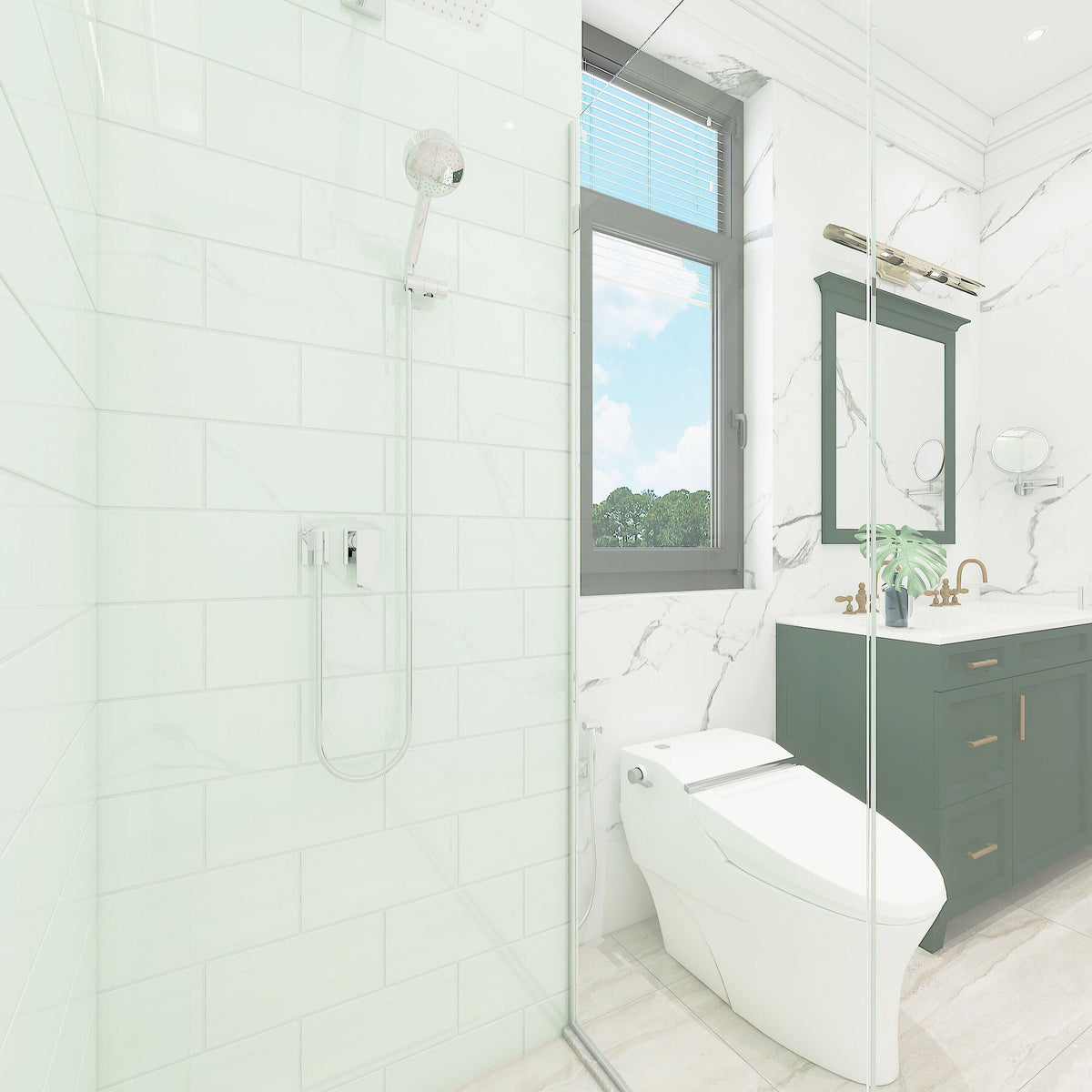 Giorbello (Sample) 6x12 glass subway tiles Dove White 6-in x 12-in Glossy Glass Brick Subway Wall Tile