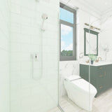 Giorbello (Sample) 6x12 glass subway tiles Dove White 6-in x 12-in Glossy Glass Brick Subway Wall Tile