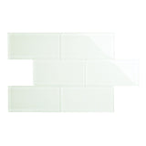 Giorbello Classic Premium Dove White 6-in x 12-in Glossy Glass Subway Wall Tile (5-sq. ft/ Carton)