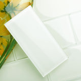 Giorbello Classic Premium Dove White 6-in x 12-in Glossy Glass Subway Wall Tile (5-sq. ft/ Carton)
