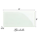 Giorbello (Sample) 6x12 glass subway tiles Dove White 6-in x 12-in Glossy Glass Brick Subway Wall Tile