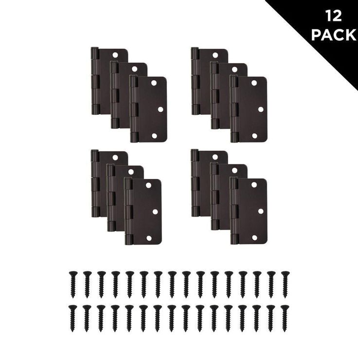 3-1/2 in. x 1/4 in. Radius Oil-Rubbed Bronze Door Hinge Value Pack (12-Pack)