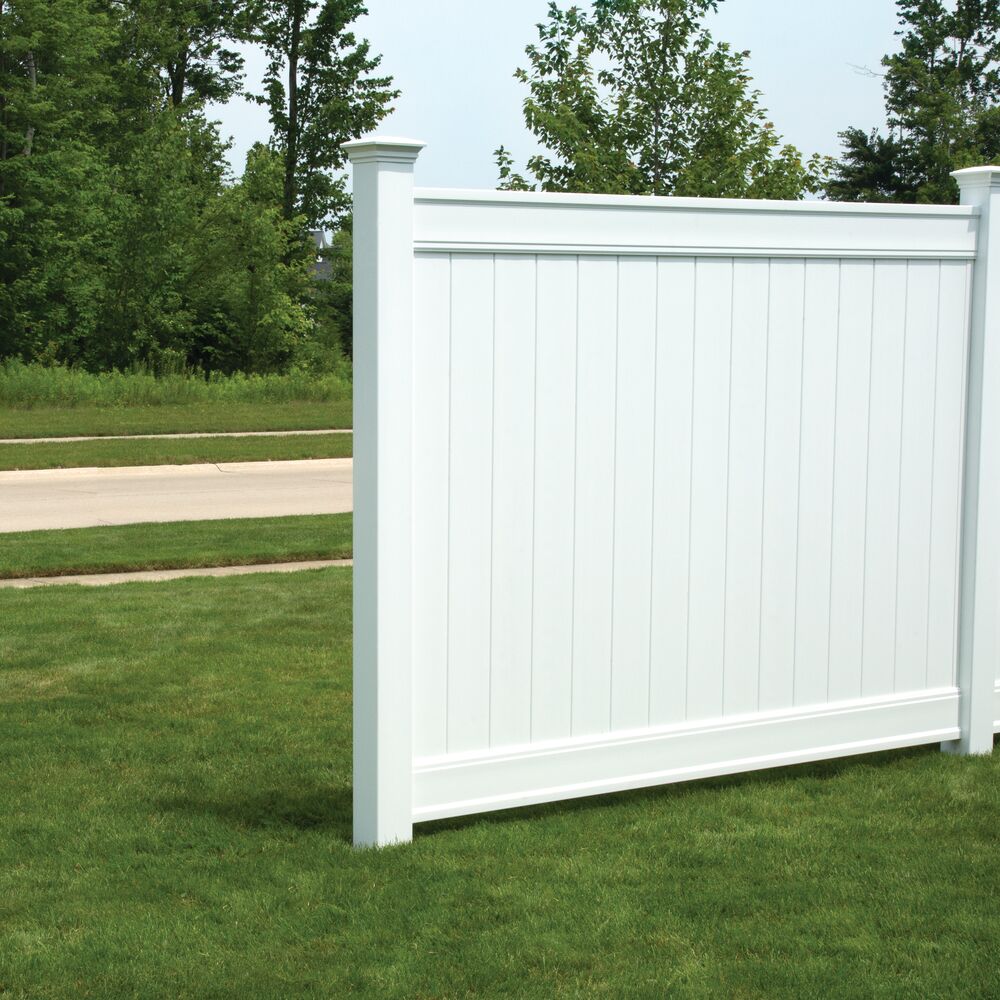 Freedom Emblem 8-ft H x 5-in W White Vinyl End Fence Post (Assembled)
