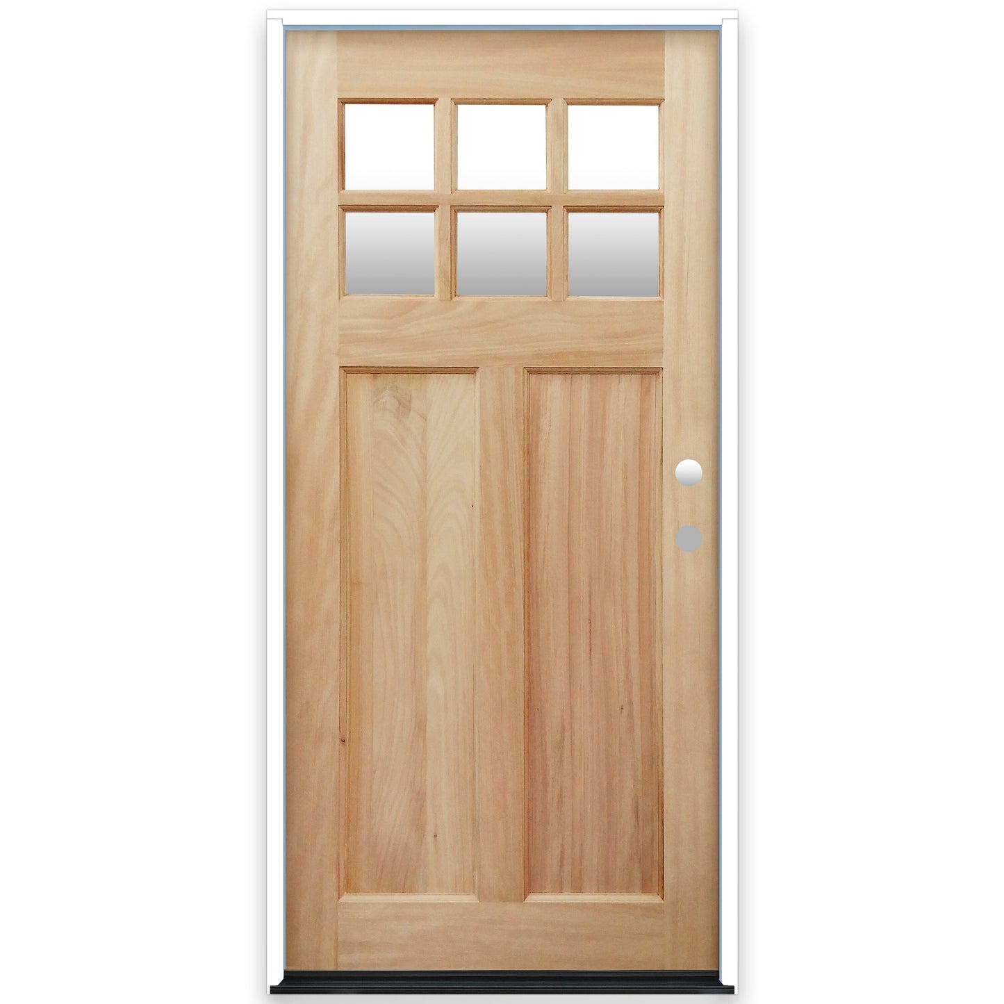 Creative Entryways 36-in x 80-in Craftsman Unfinished Prehung Mahogany Front Door with Clear Glass