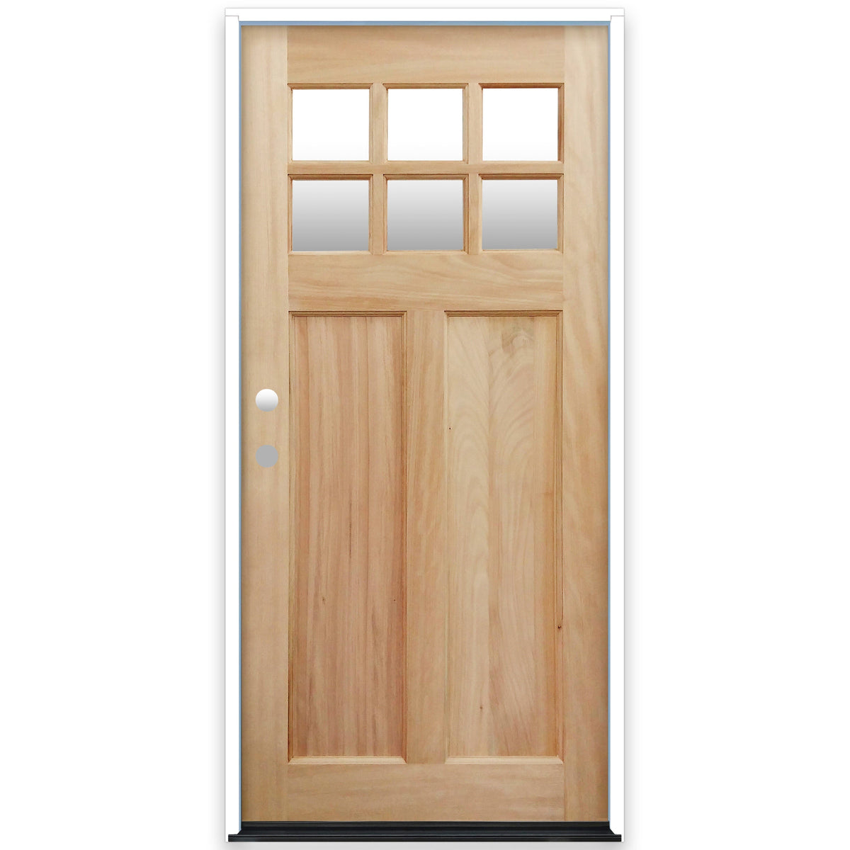 Creative Entryways 36x80 Craftsman Prehung Mahogany Front Door with Clear Glass