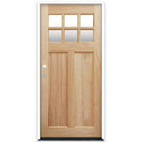 Creative Entryways 36x80 Craftsman Prehung Mahogany Front Door with Clear Glass