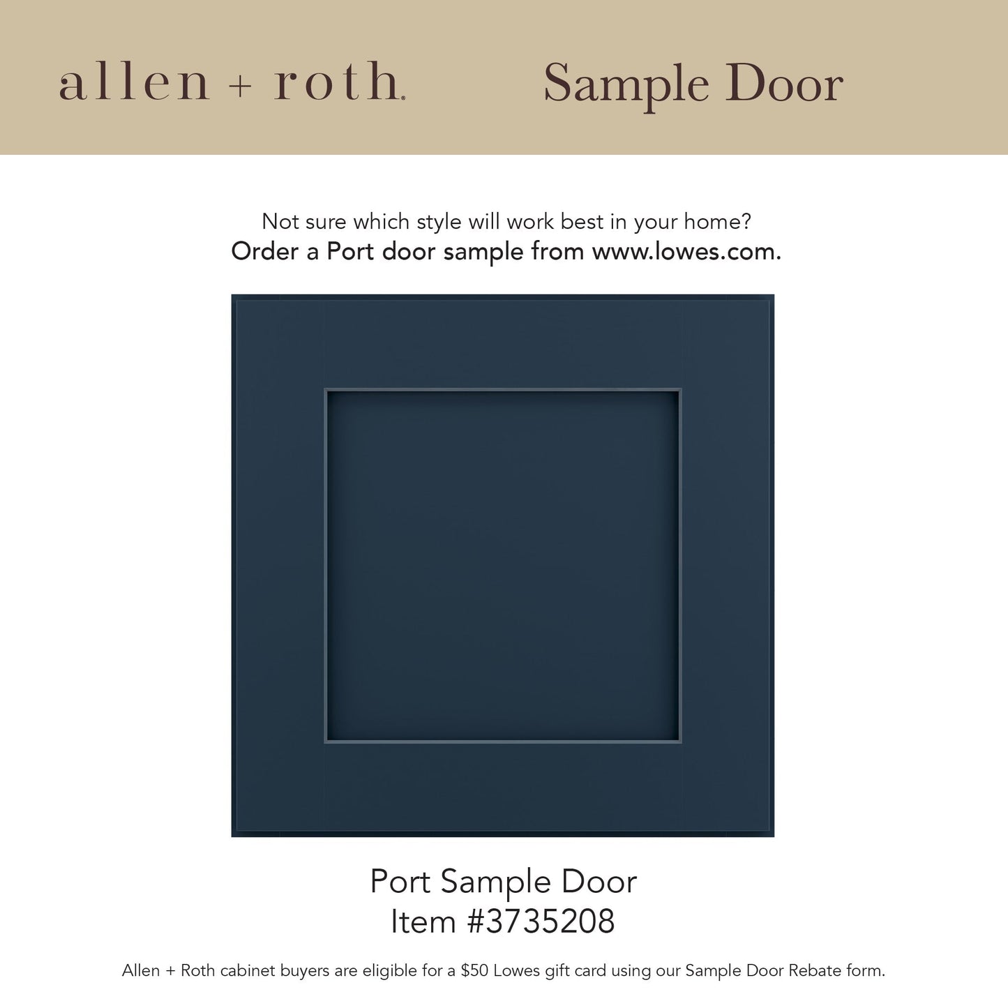 allen + roth Port 33-in W x 34.5-in H x 24-in D Navy Sink Base Fully Assembled Cabinet (Flat Panel Shaker Style)