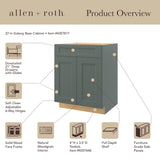 allen + roth Galway 36-in W x 34.5-in H x 24-in D Sage 2-Drawer Base Fully Assembled Cabinet (Flat Panel Style)