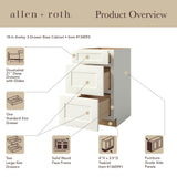 allen + roth Aveley 18-in W x 34.5-in H x 24-in D Linen 3-Drawer Base Fully Assembled Cabinet (Flat Panel Style)