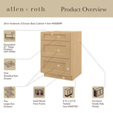 allen + roth Innsbrook 24-in W x 34.5-in H x 24-in D Rye 3-Drawer Base Fully Assembled Cabinet (Flat Panel Style)