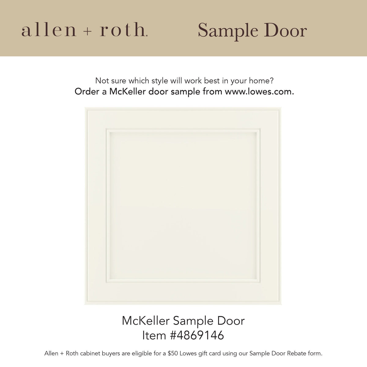 allen + roth McKeller 15-in W x 34.5-in H x 24-in D Linen 1-Drawer Base Fully Assembled Cabinet (Flat Panel Square Style)
