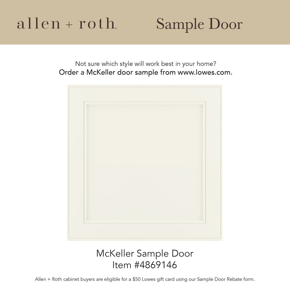 allen + roth McKeller 30-in W x 34.5-in H x 24-in D Linen 1-Drawer Base Fully Assembled Cabinet (Flat Panel Mitered Style)
