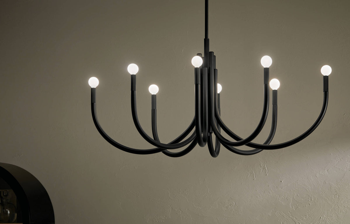 Kichler Odensa 8-Light Black Modern/Contemporary Chandelier