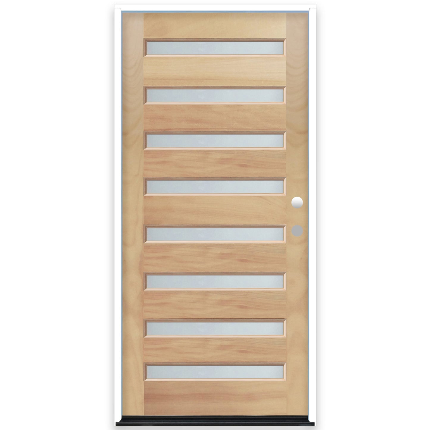 Creative Entryways Mahogany Full Lite Prehung Front Door with Frosted Glass