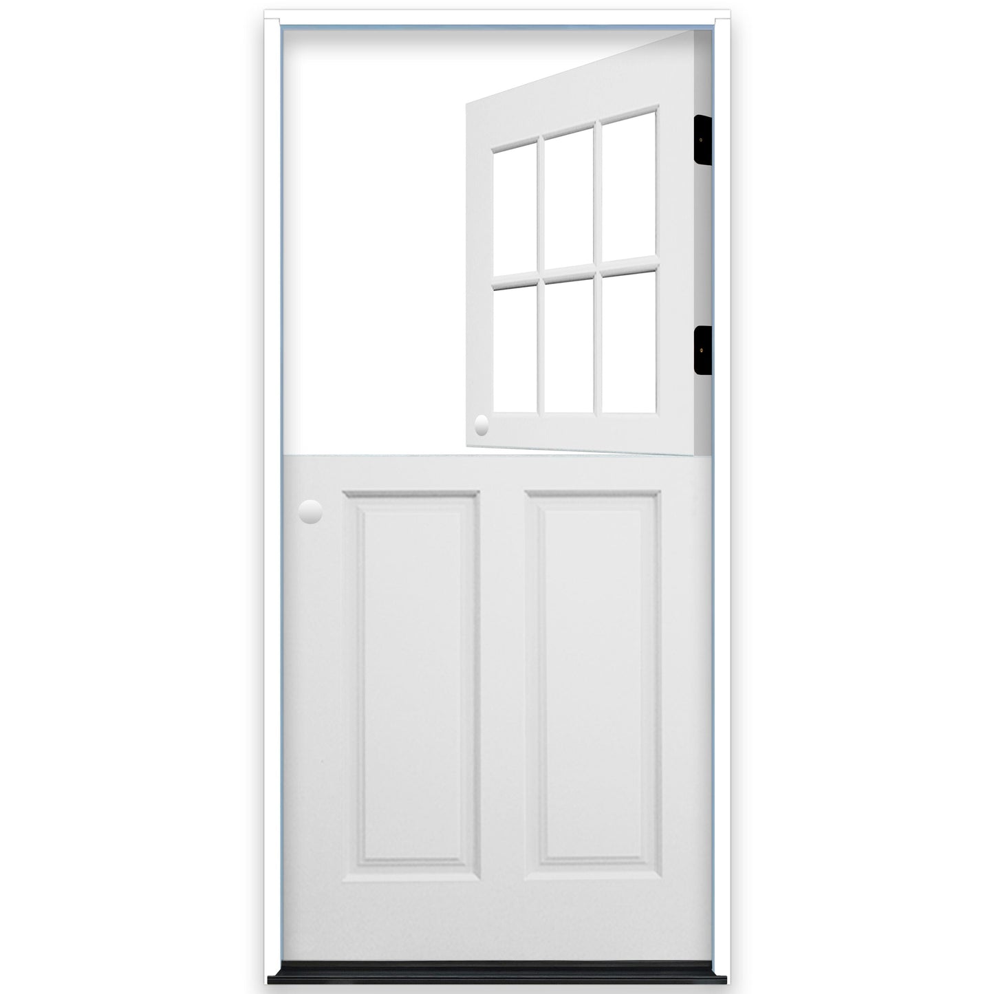 Creative Entryways Craftsman Prehung Single Dutch Front Door - White