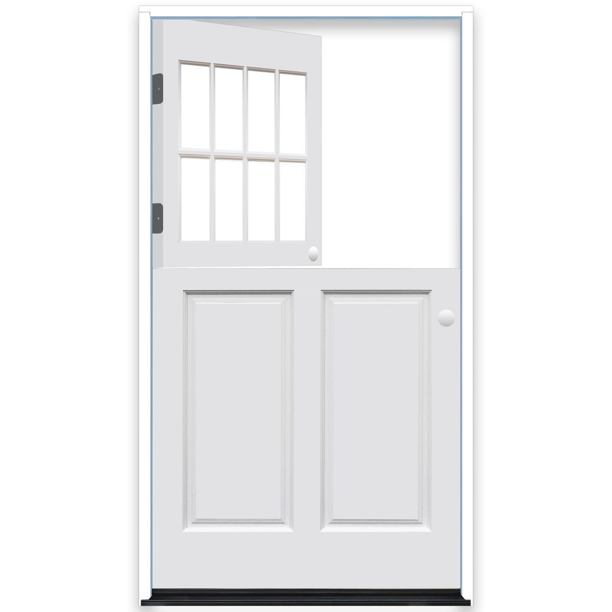 Creative Entryways 42" x 80" Dutch Door, White Painted, with Clear Glass