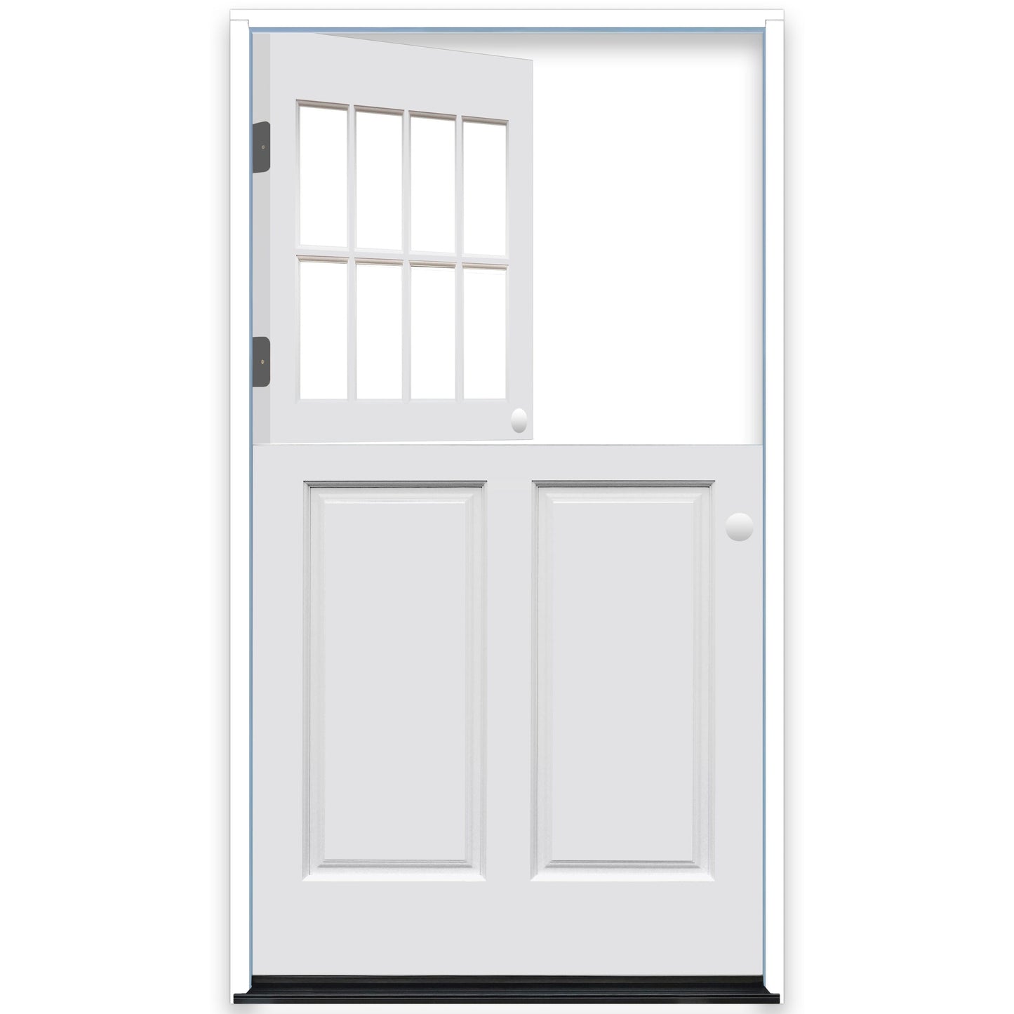 Creative Entryways 42" x 80" Dutch Door, White Painted, with Clear Glass