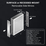 WELLFOR ELIN 20-in x 30-in Lighted LED Fog Free Surface/Recessed Mount Silver Mirrored Soft Close Medicine Cabinet with Outlet