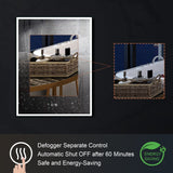 WELLFOR ELIN 20-in x 30-in Lighted LED Fog Free Surface/Recessed Mount Silver Mirrored Soft Close Medicine Cabinet with Outlet