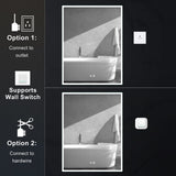WELLFOR ELIN 20-in x 30-in Lighted LED Fog Free Surface/Recessed Mount Silver Mirrored Soft Close Medicine Cabinet with Outlet