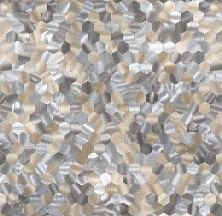 Satori Compound Urban Blend 11-in x 11-in Metallic Composite Hexagon Peel and stick Mosaic Wall Tile product image