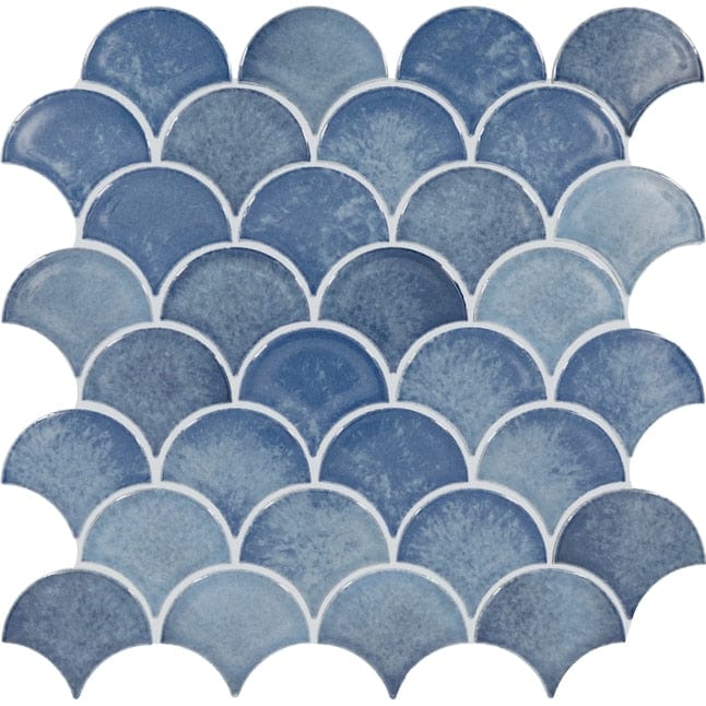 American Olean Emerald Waters Sea Blue 13-in x 14-in Glossy Ceramic Scale Patterned Wall Tile (0.6-sq. ft/ Piece)