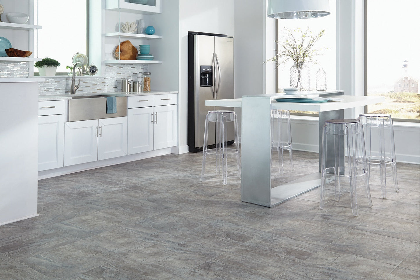 Style Selections Castaway 18-in x 18-in Groutable Water-Resistant Peel-and-Stick Luxury Vinyl Tile Flooring (2.25-sq ft Piece)