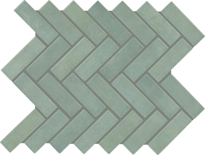 Daltile Konrad Seafoam 9-in x 12-in Matte Ceramic Patterned Herringbone Mosaic Floor and Wall Tile product image