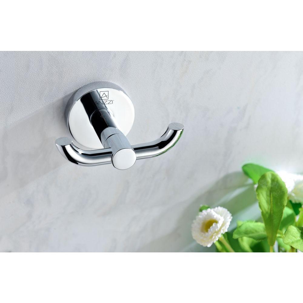 Caster Series Double Robe Hook in Polished Chrome - Super Arbor