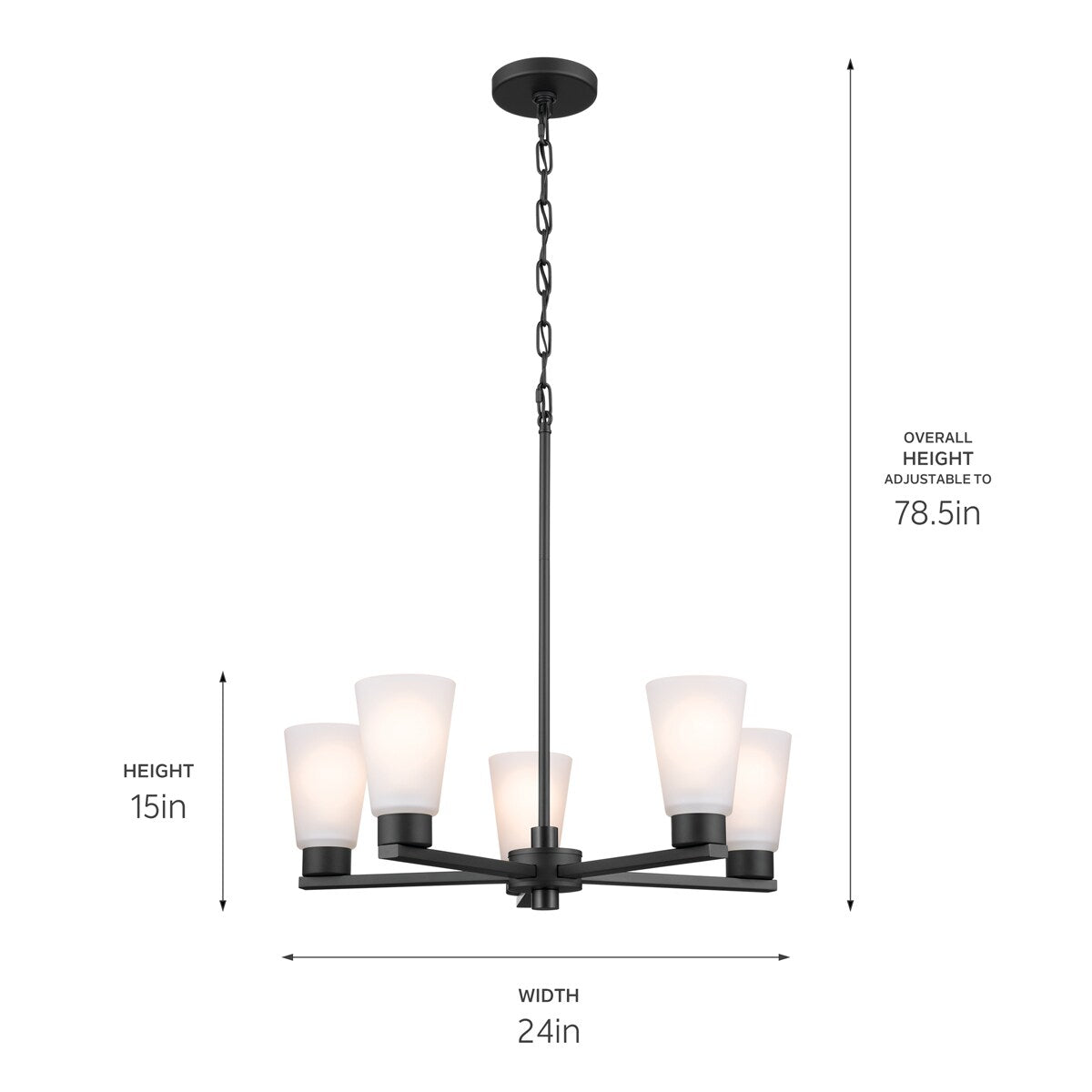 Kichler Stamos 5-Light Black Transitional Chandelier